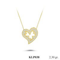  Gold Zircon Stone Necklace 2,208 gr 