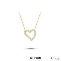  Gold Zircon Stone Necklace 1,68 gr 