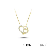  Gold Zircon Stone Necklace 1,728 gr 
