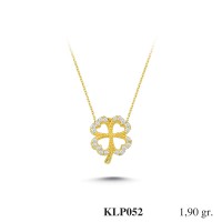  Gold Zircon Stone Necklace 1,824 gr 