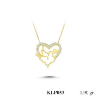  Gold Zircon Stone Necklace 1,824 gr 