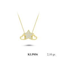  Gold Zircon Stone Necklace 2,016 gr 