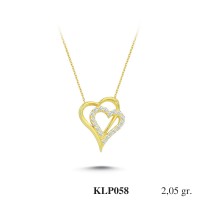  Gold Zircon Stone Necklace 1,968 gr 