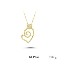  Gold Zircon Stone Necklace 1,9392 gr 