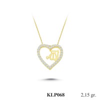  Gold Zircon Stone Necklace 2,064 gr 