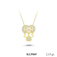  Gold Zircon Stone Necklace 2,064 gr 