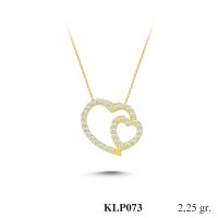  Gold Zircon Stone Necklace 2,16 gr 