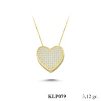  Gold Zircon Stone Necklace 2,9952 gr 