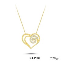  Gold Zircon Stone Necklace 2,208 gr 