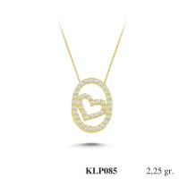  Gold Zircon Stone Necklace 2,16 gr 
