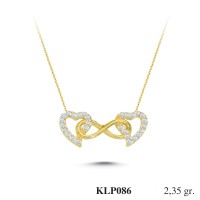  Gold Zircon Stone Necklace 2,256 gr 