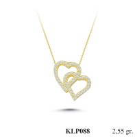  Gold Zircon Stone Necklace 2,448 gr 