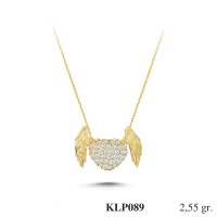  Gold Zircon Stone Necklace 2,448 gr 