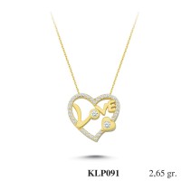  Gold Zircon Stone Necklace 2,544 gr 