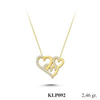  Gold Zircon Stone Necklace 2,3616 gr 