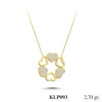  Gold Zircon Stone Necklace 2,592 gr 