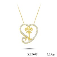  Gold Zircon Stone Necklace 2,448 gr 