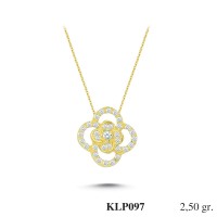  Gold Zircon Stone Necklace 2,4 gr 