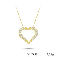  Gold Zircon Stone Necklace 2,64 gr 