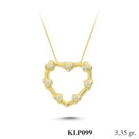  Gold Zircon Stone Necklace 3,216 gr 