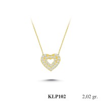  Gold Zircon Stone Necklace 1,9392 gr 