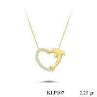  Gold Zircon Stone Necklace 2,112 gr 