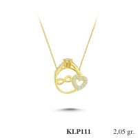  Gold Zircon Stone Necklace 1,968 gr 