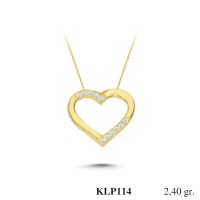  Gold Zircon Stone Necklace 2,304 gr 