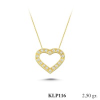  Gold Zircon Stone Necklace 2,4 gr 