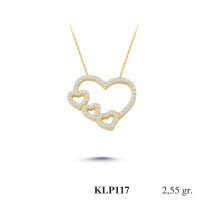  Gold Zircon Stone Necklace 2,448 gr 