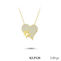  Gold Zircon Stone Necklace 2,784 gr 