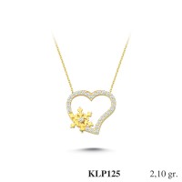  Gold Zircon Stone Necklace 2,016 gr 