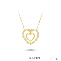  Gold Zircon Stone Necklace 2,016 gr 
