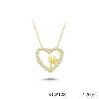  Gold Zircon Stone Necklace 2,112 gr 