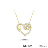  Gold Zircon Stone Necklace 2,544 gr 