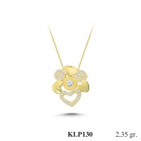  Gold Zircon Stone Necklace 2,256 gr 