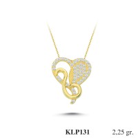  Gold Zircon Stone Necklace 2,16 gr 