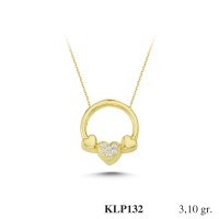  Gold Zircon Stone Necklace 2,976 gr 