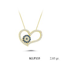  Gold Zircon Stone Necklace 2,736 gr 