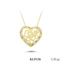  Gold Zircon Stone Necklace 3,072 gr 