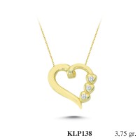  Gold Zircon Stone Necklace 3,6 gr 