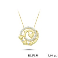  Gold Zircon Stone Necklace 3,648 gr 