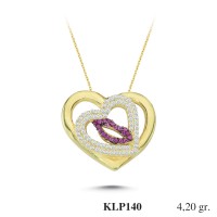  Gold Zircon Stone Necklace 4,032 gr 
