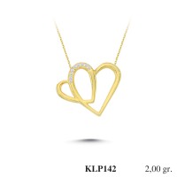  Gold Zircon Stone Necklace 1,92 gr 
