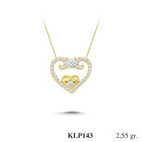 Gold Zircon Stone Necklace 2,448 gr 