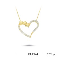  Gold Zircon Stone Necklace 2,592 gr 