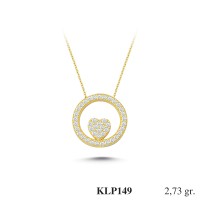  Gold Zircon Stone Necklace 2,6208 gr 