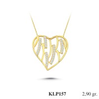 Gold Zircon Stone Necklace 2,784 gr 
