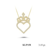  Gold Zircon Stone Necklace 2,976 gr 