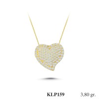  Gold Zircon Stone Necklace 3,648 gr 